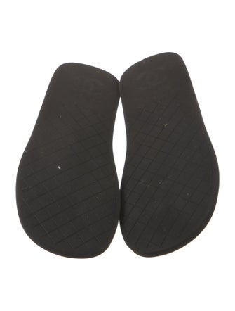 Chanel Interlocking CC Logo Leather Slides