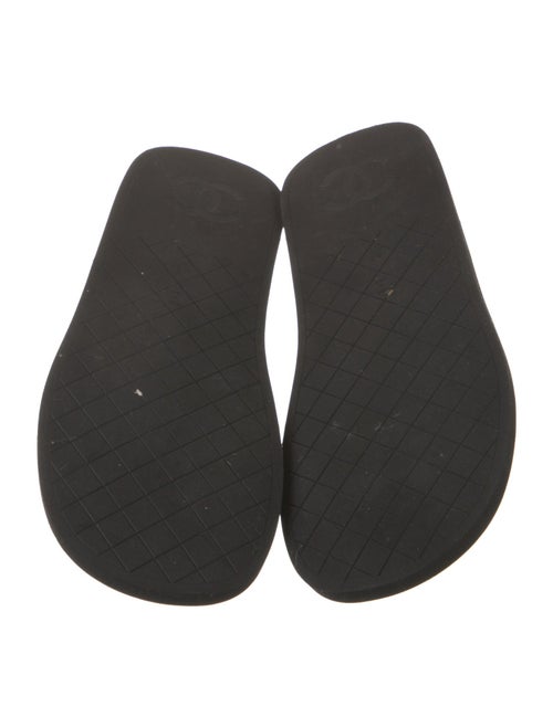 Chanel Interlocking CC Logo Leather Slides