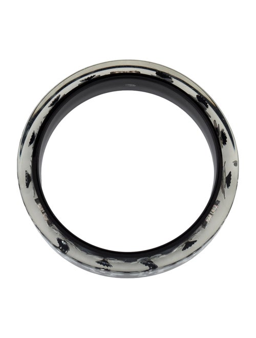 Chanel Resin & Strass CC Flower Motif Bangle