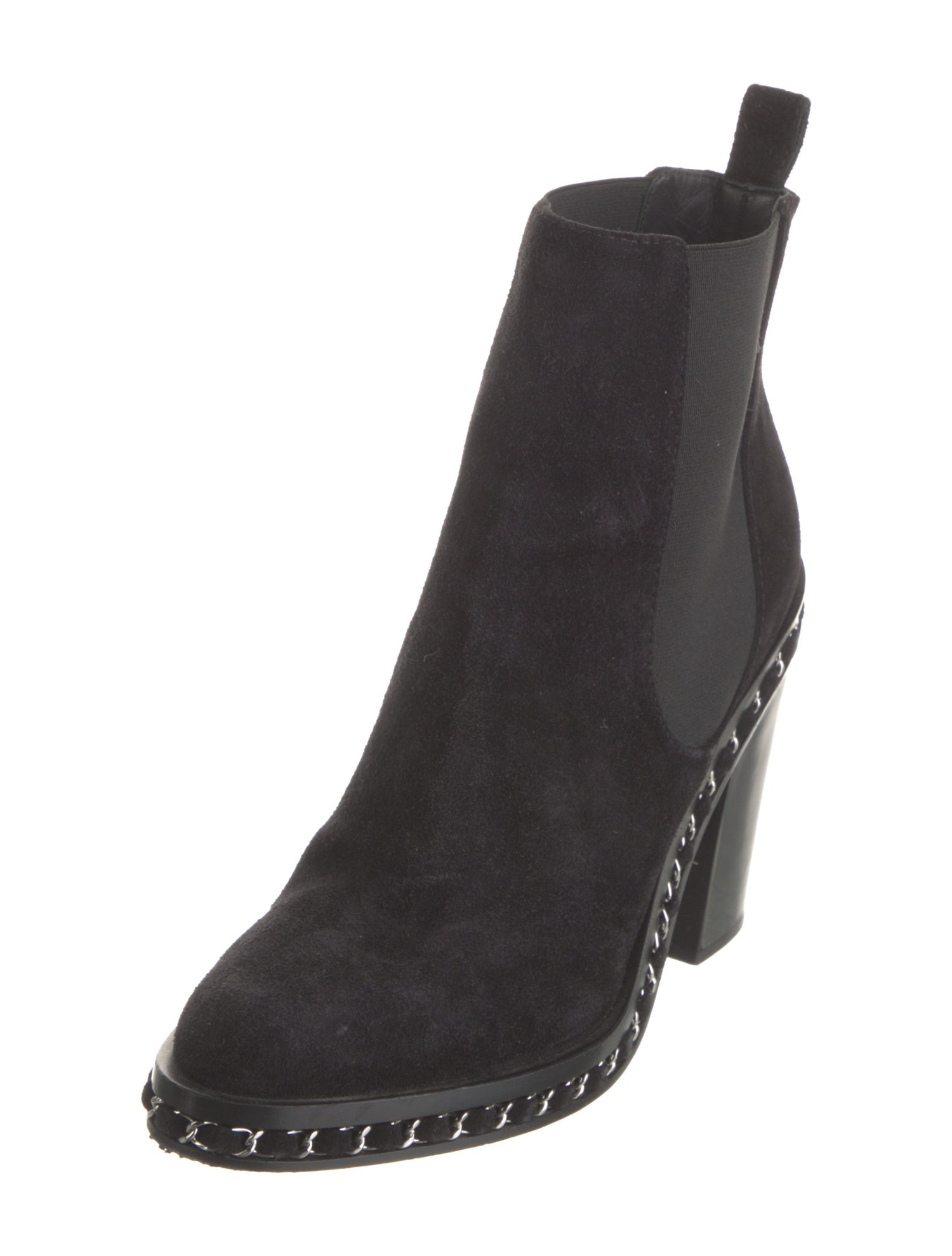 Chanel Interlocking CC Logo Suede Chelsea Boots
