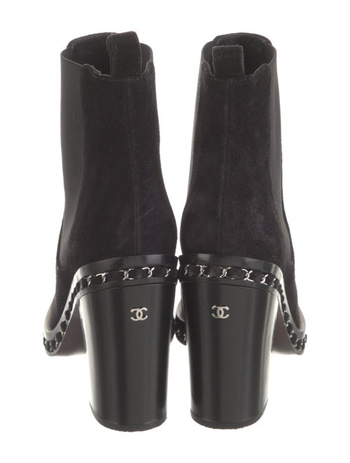Chanel Interlocking CC Logo Suede Chelsea Boots
