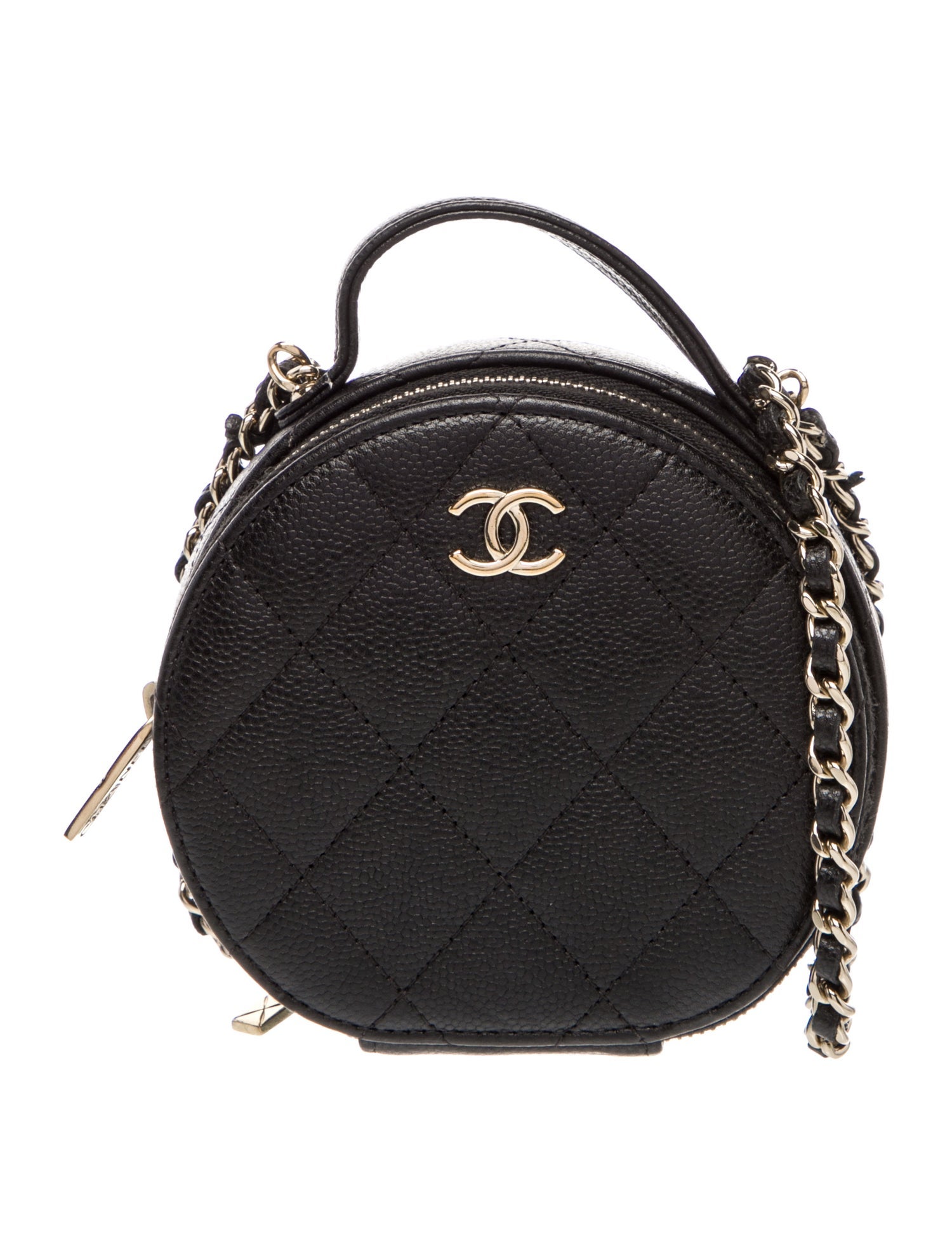 Chanel Quilted Round Clutch w/ Chain