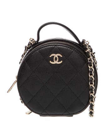 Chanel Quilted Round Clutch w/ Chain