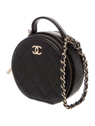 Chanel Quilted Round Clutch w/ Chain