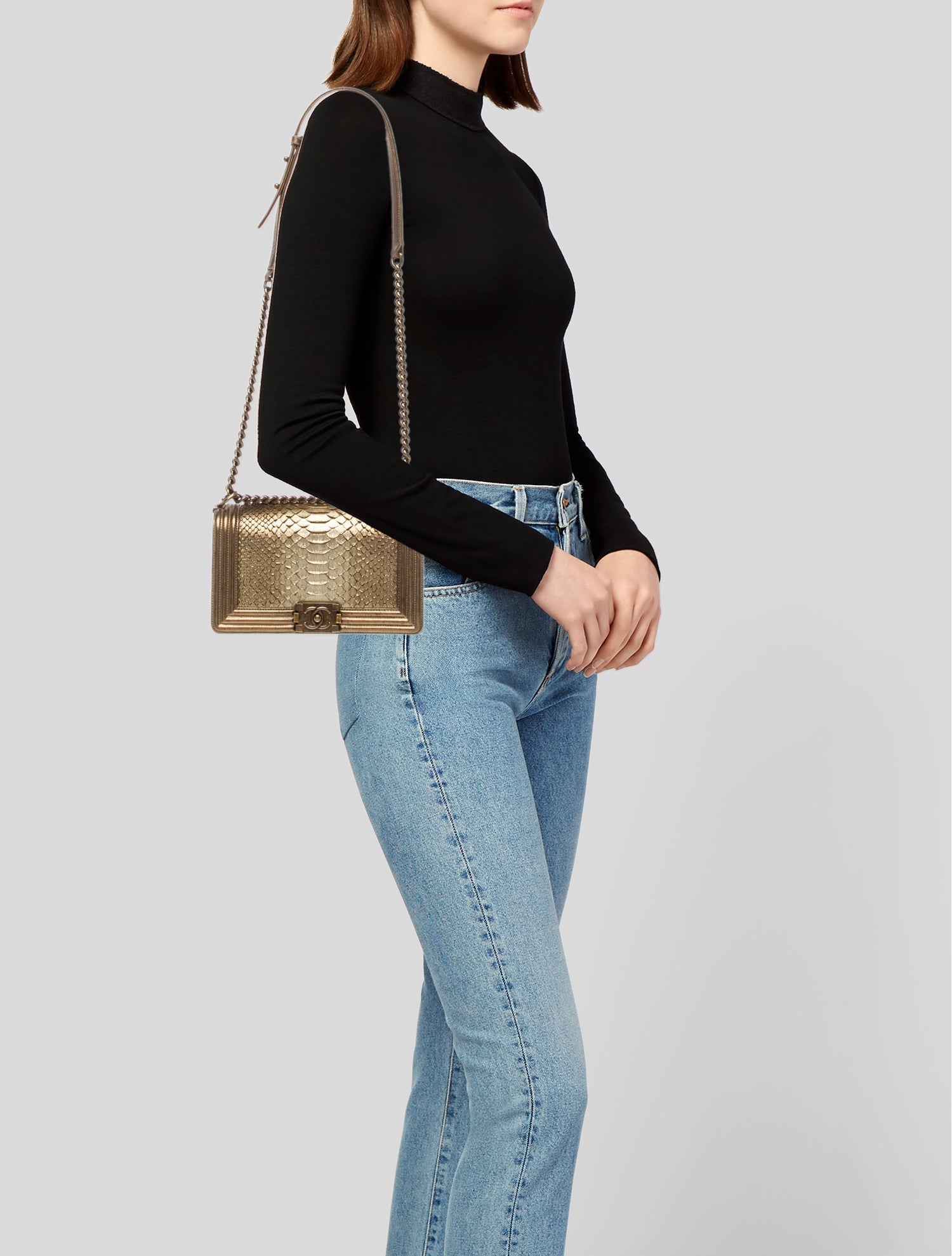 Chanel Medium Python Boy Bag