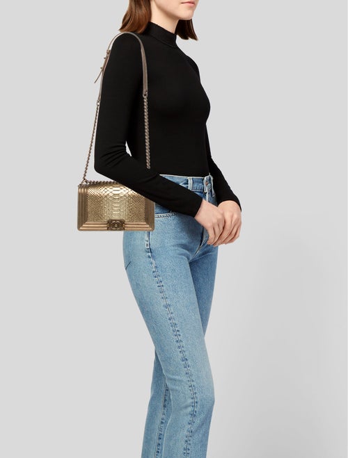 Chanel Medium Python Boy Bag