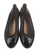 Chanel Interlocking CC Logo Leather Ballet Flats