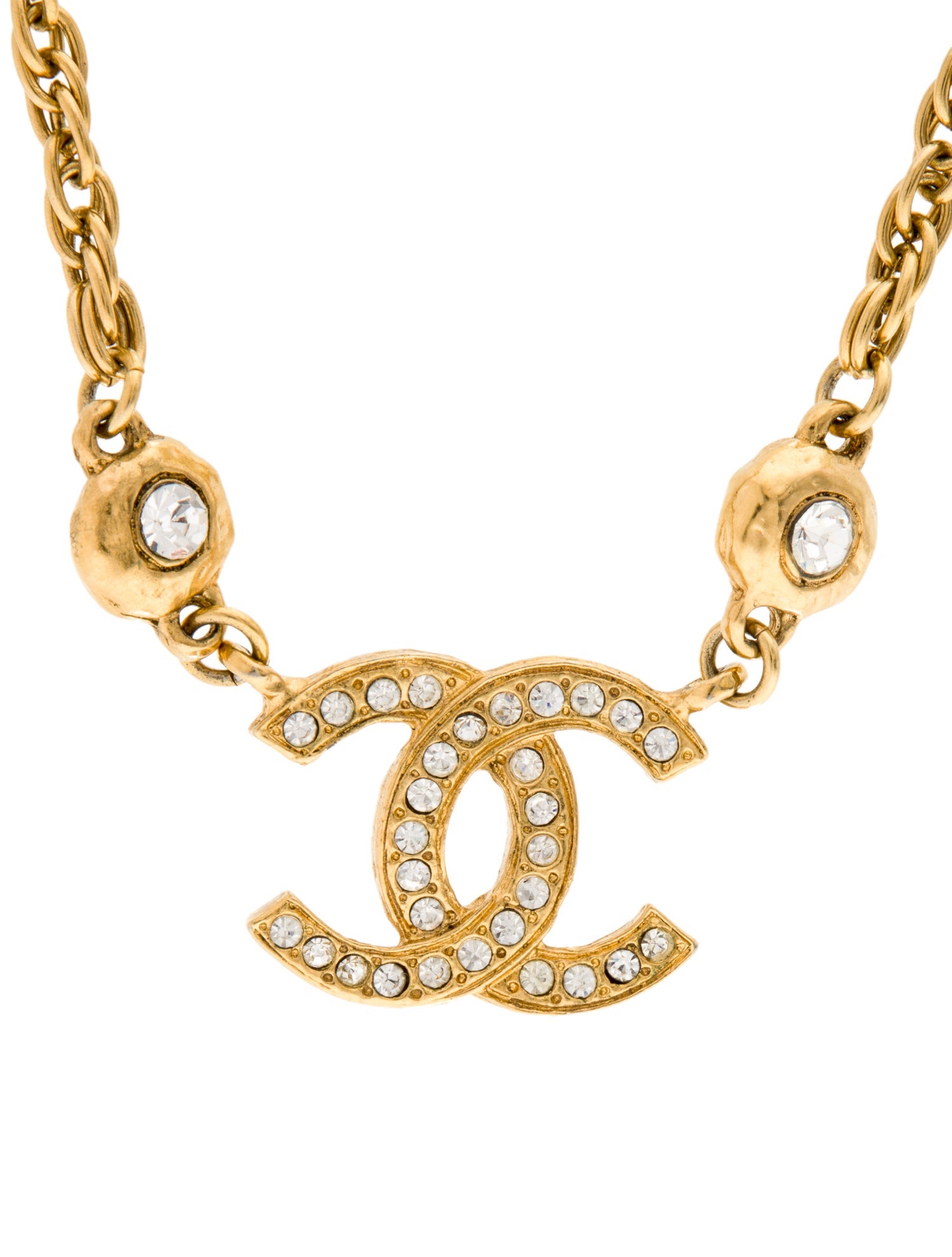 Chanel Vintage Strass CC Pendant Necklace