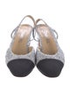 Chanel Interlocking CC Logo Tweed Slingback Pumps