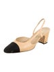 Chanel Leather Colorblock Pattern Slingback Pumps