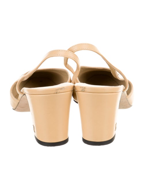 Chanel Leather Colorblock Pattern Slingback Pumps