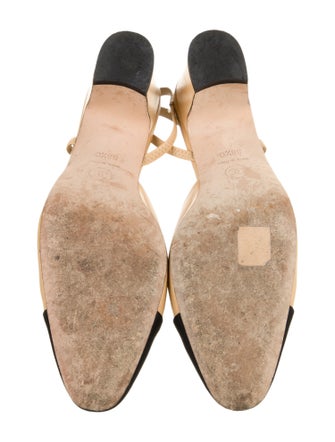 Chanel Leather Colorblock Pattern Slingback Pumps