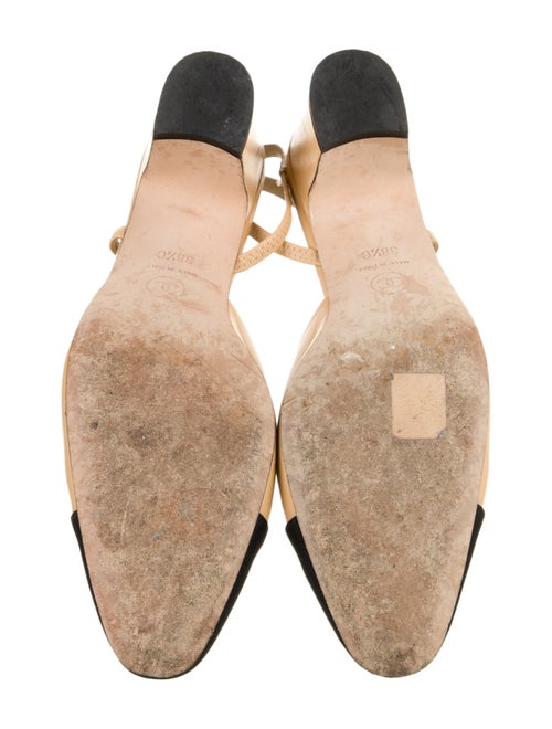 Chanel Leather Colorblock Pattern Slingback Pumps