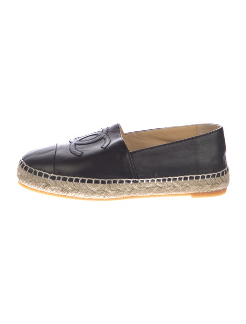 Chanel Interlocking CC Logo Leather Espadrilles