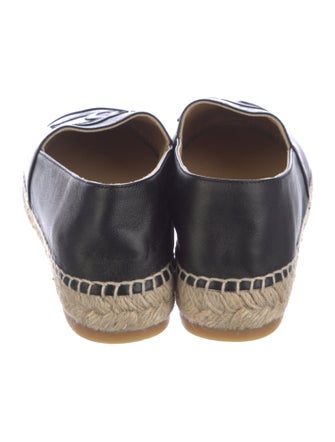 Chanel Interlocking CC Logo Leather Espadrilles