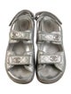 Chanel Interlocking CC Logo Leather Slingback Sandals