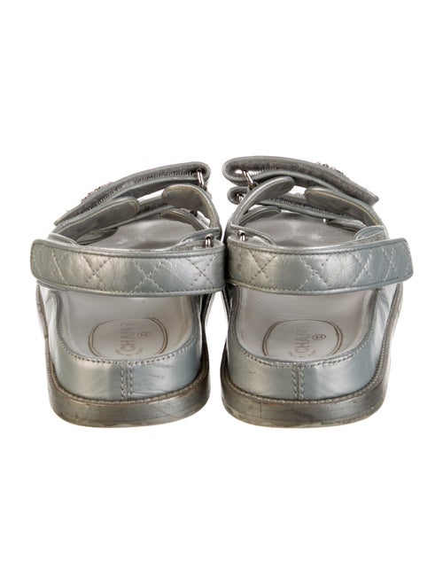 Chanel Interlocking CC Logo Leather Slingback Sandals