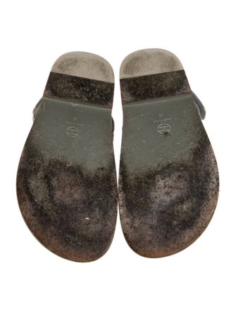 Chanel Interlocking CC Logo Leather Slingback Sandals