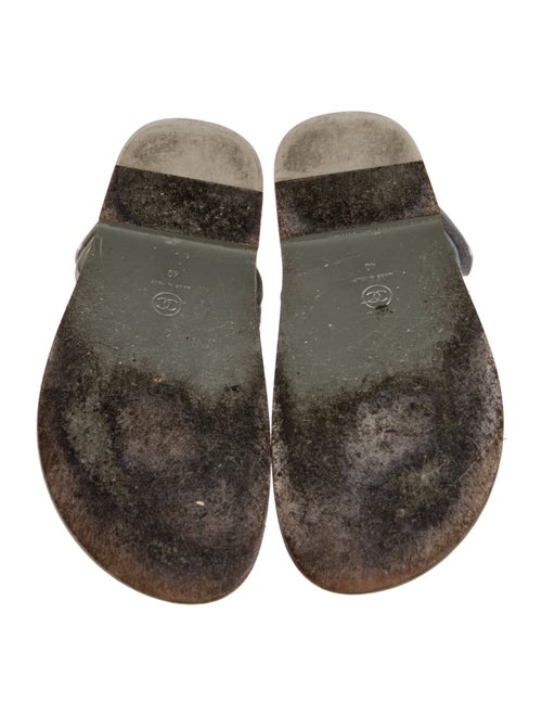 Chanel Interlocking CC Logo Leather Slingback Sandals