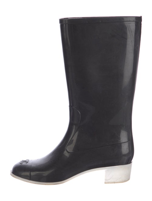 Chanel Interlocking CC Logo Rubber Rain Boots