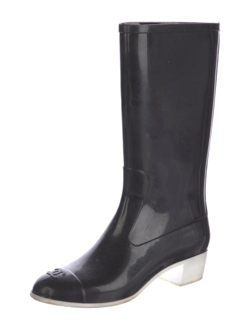 Chanel Interlocking CC Logo Rubber Rain Boots