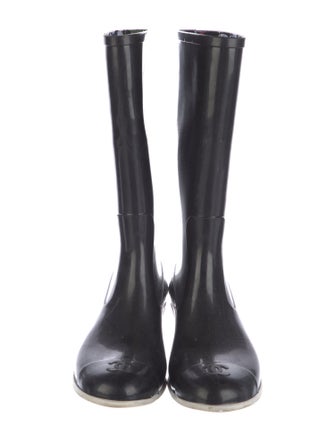 Chanel Interlocking CC Logo Rubber Rain Boots