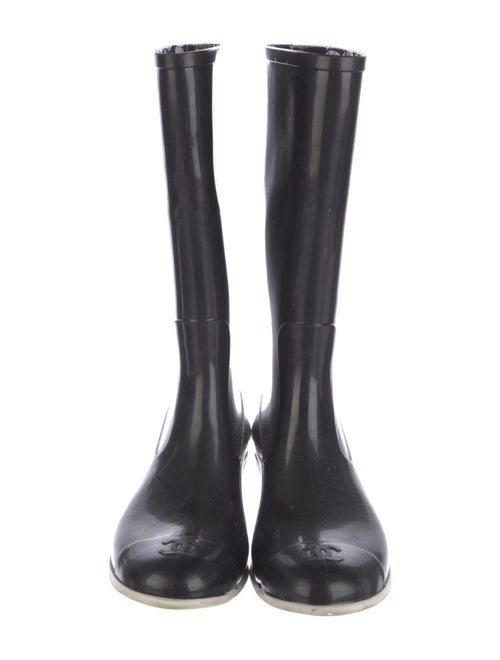 Chanel Interlocking CC Logo Rubber Rain Boots