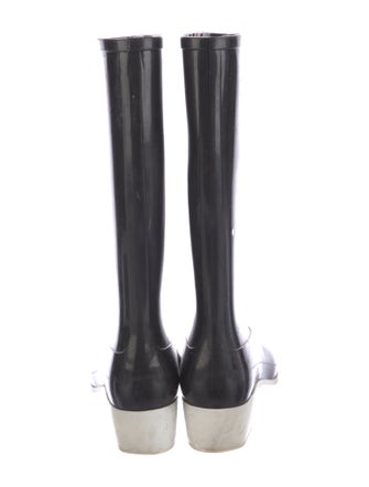 Chanel Interlocking CC Logo Rubber Rain Boots