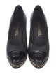 Chanel Interlocking CC Logo Leather Pumps