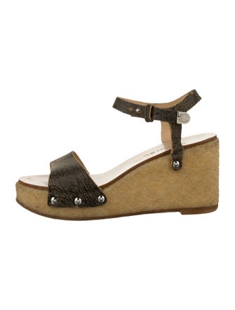 Chanel Interlocking CC Logo Leather Sandals