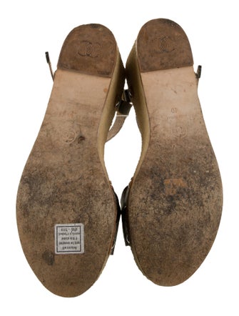 Chanel Interlocking CC Logo Leather Sandals