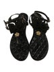 Chanel Interlocking CC Logo Leather T-Strap Sandals