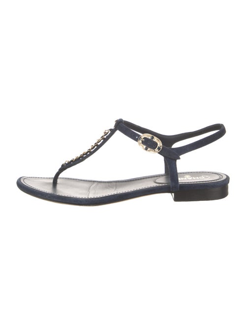 Chanel 2020 Interlocking CC Logo T-Strap Sandals