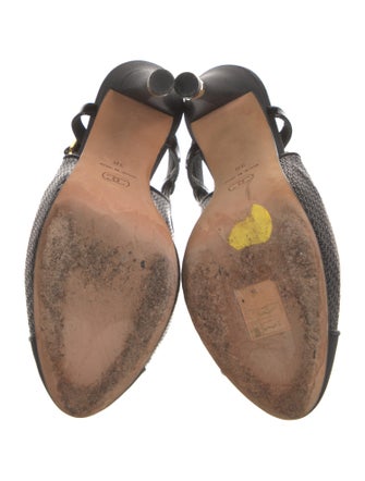 Chanel Interlocking CC Logo Patent Leather Slingback Pumps