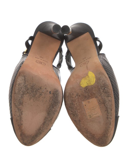 Chanel Interlocking CC Logo Patent Leather Slingback Pumps