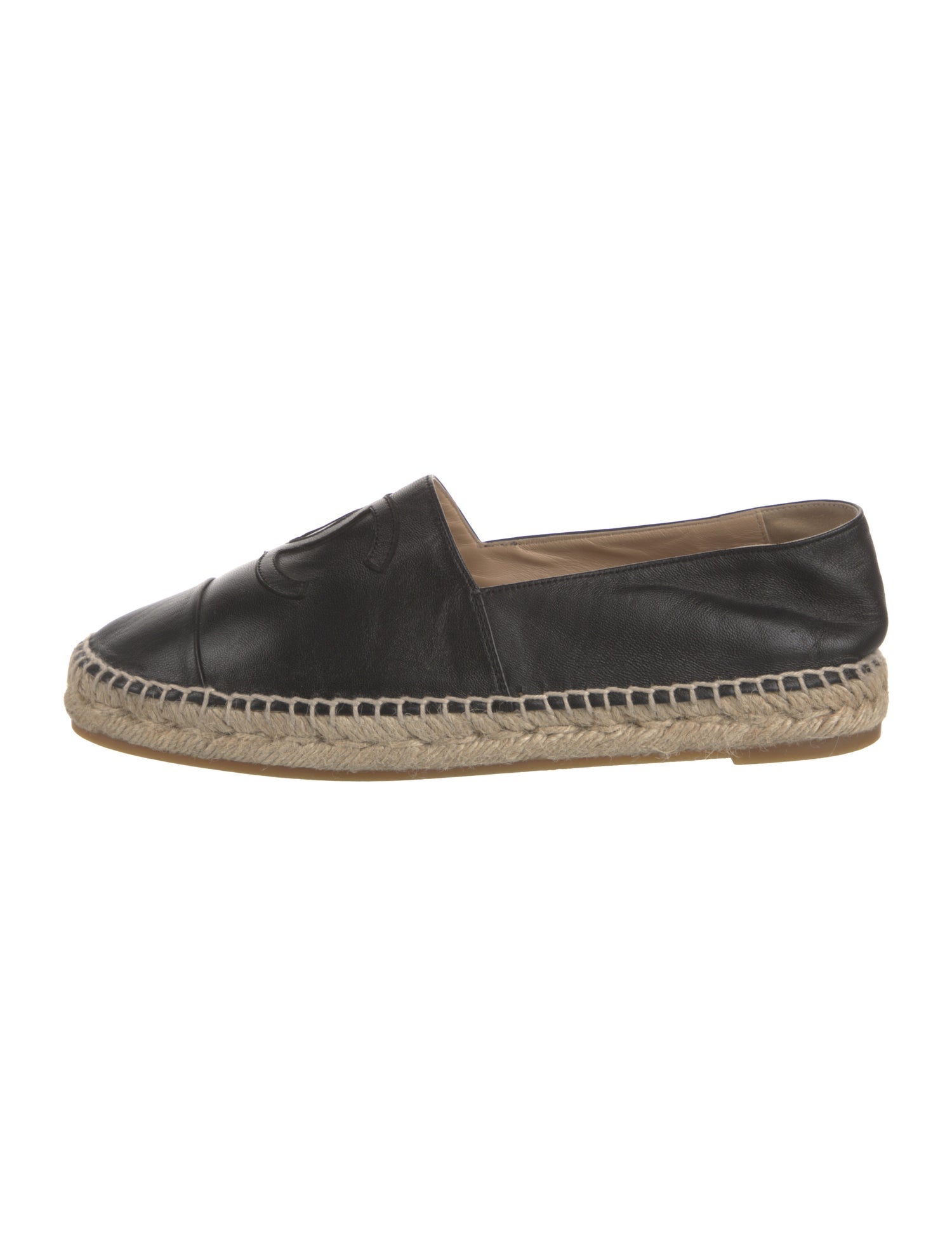Chanel Interlocking CC Logo Lambskin Espadrilles