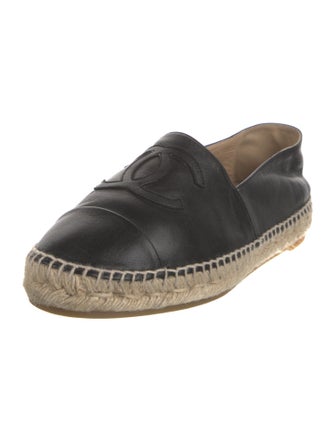 Chanel Interlocking CC Logo Lambskin Espadrilles