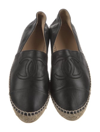 Chanel Interlocking CC Logo Lambskin Espadrilles