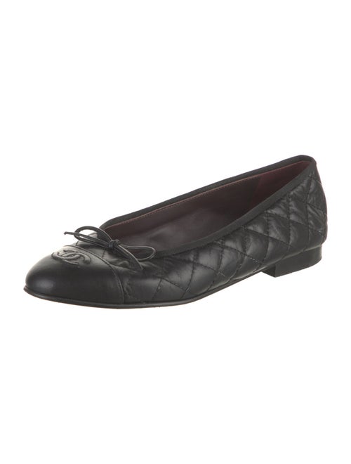 Chanel Interlocking CC Logo Leather Ballet Flats