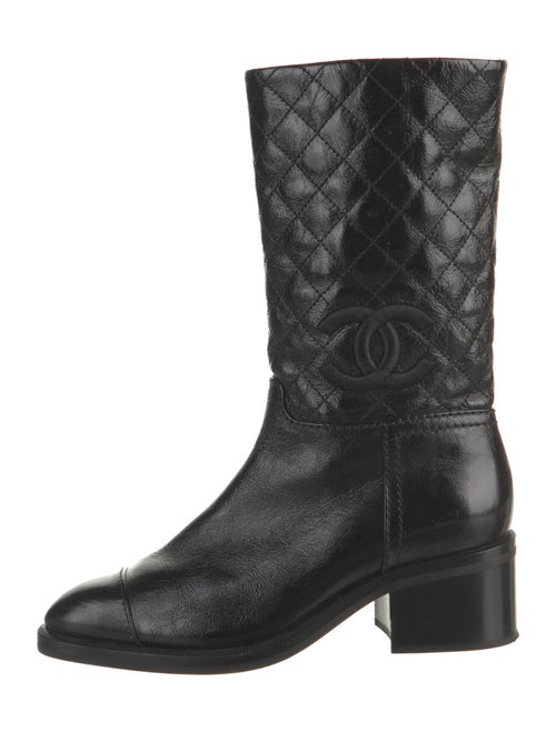 Chanel Interlocking CC Logo Leather Boots