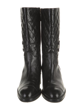 Chanel Interlocking CC Logo Leather Boots