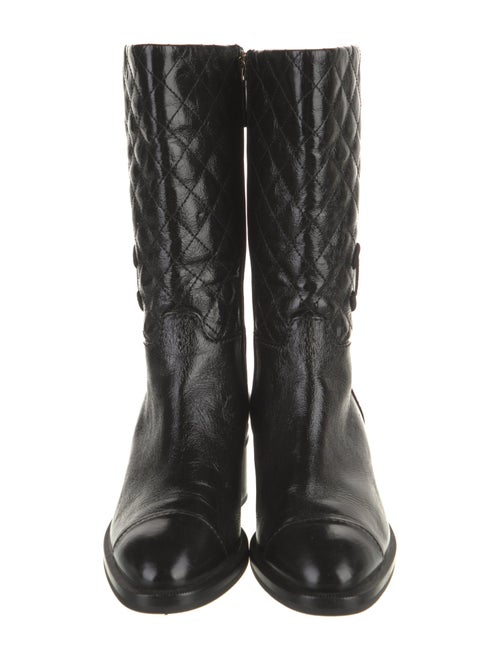 Chanel Interlocking CC Logo Leather Boots