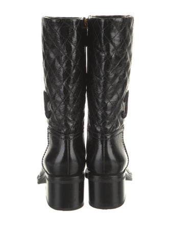 Chanel Interlocking CC Logo Leather Boots