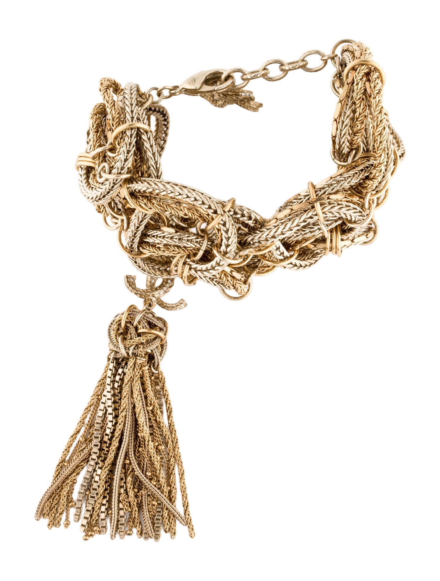 Chanel Strass Paris-Cosmopolite Tassel Bracelet