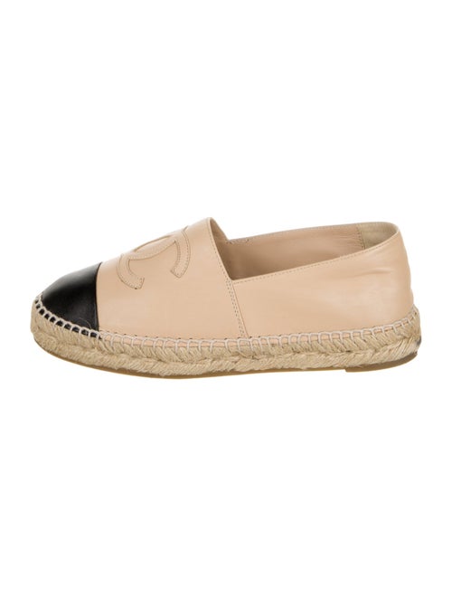 Chanel Interlocking CC Logo Leather Espadrilles
