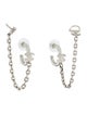 Chanel Strass CC Chain Link Ear Cuff Earrings