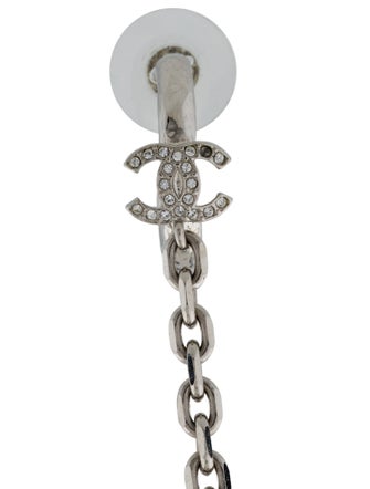 Chanel Strass CC Chain Link Ear Cuff Earrings