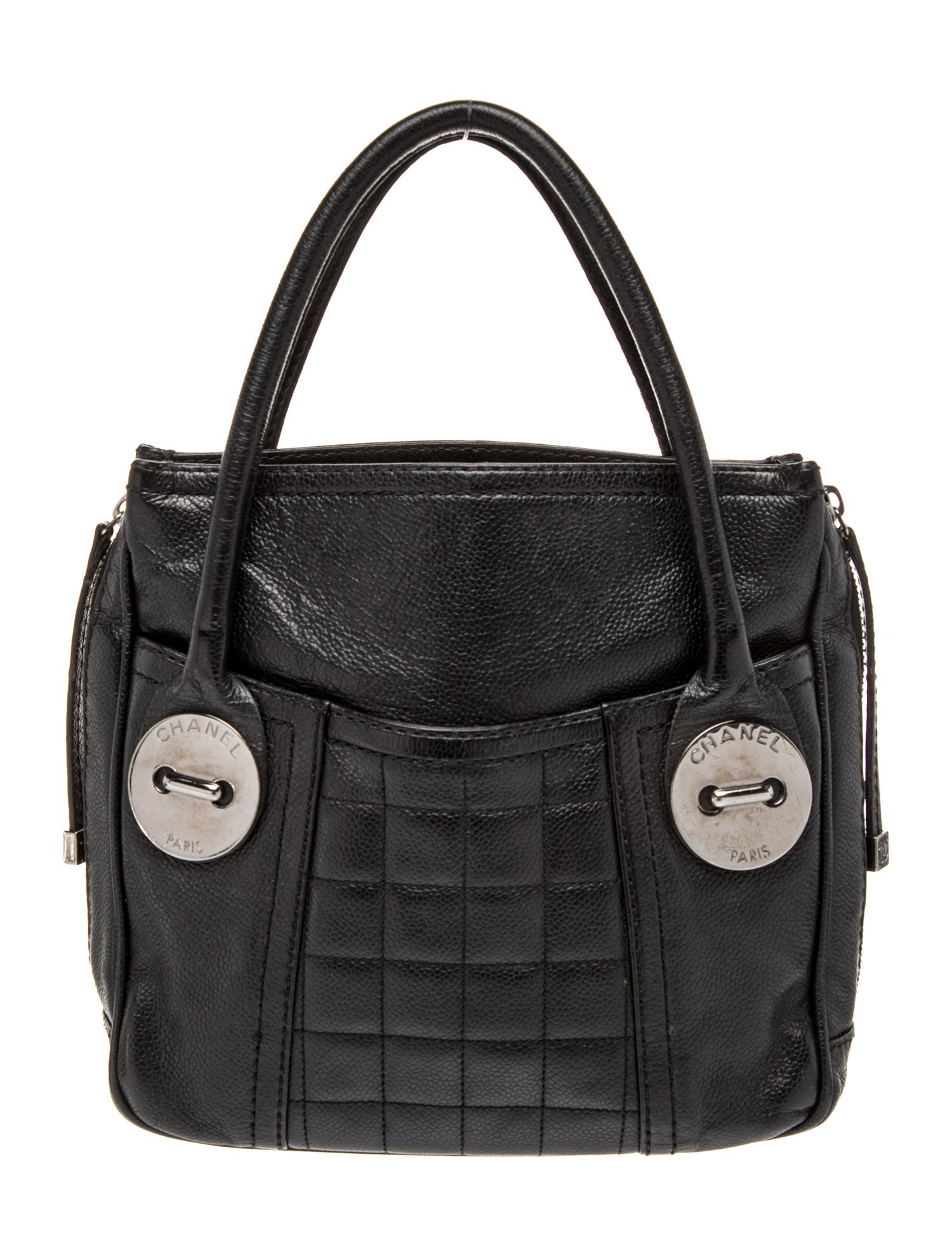 Chanel Square Quilt Button Handle Bag