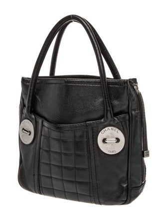 Chanel Square Quilt Button Handle Bag