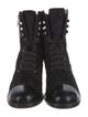 Chanel Interlocking CC Logo Suede Combat Boots